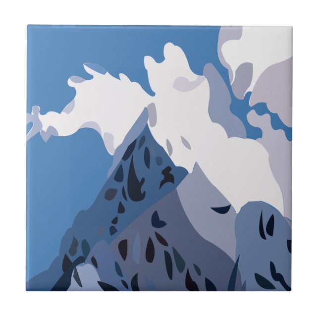 Azulejo Picos de Montañas Naturaleza  (Frente)