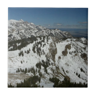 Azulejo Picos nevados de las montañas del Gran Tetón en fo