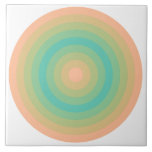Azulejo Pie difusa Bermuda Círculos Cerámica Tile<br><div class="desc">Disfruta de este patrón de círculo en gradientes desde el color del año 2024 Fuzzy Peach to Bermuda.</div>
