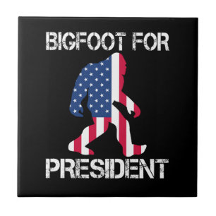 Azulejo Pie Grande Para El Presidente Funny Bigfoot