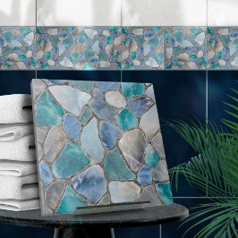 Azulejo Piedra angular, mármol y plata - Células mosaicas