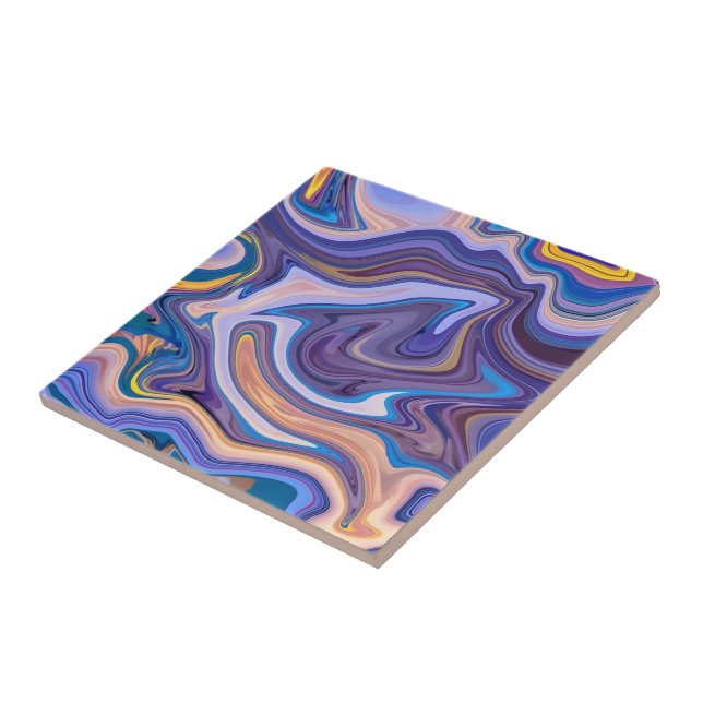 Azulejo Piedra de mármol azul púrpura de moda - Textura ab (Lado)