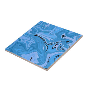 Azulejo Piedra de mármol azul trendy - Textura abstracta