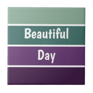 Azulejo Piedra De Rayas Verde Y Púrpura