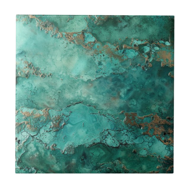 Azulejo Piedra mineral de crisocolal azul turquesa (Frente)