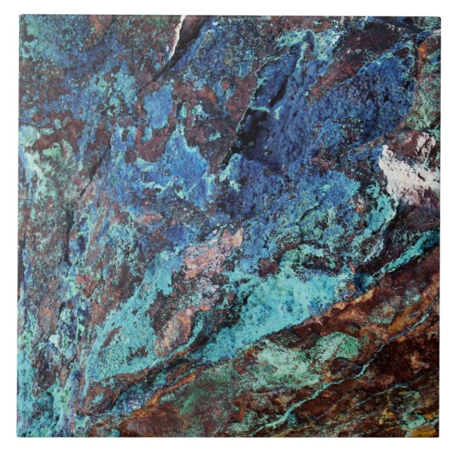 Azulejo Piedra mineral malachita verde azul moderna (Frente)