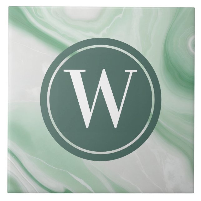 Azulejo Piedra Verde azulada verde de mosaico verde claro (Frente)