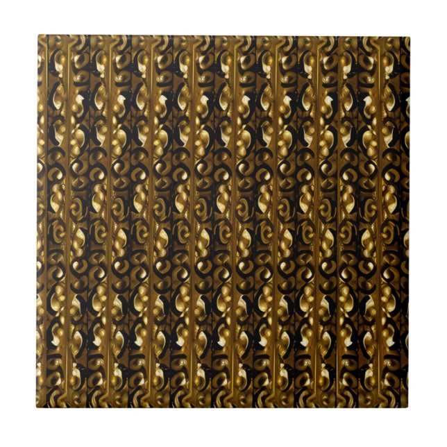 Azulejo Piedras adornadas con oro Tile cerámico (Frente)