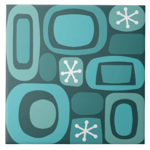 Azulejo Piedras de campo de la era atómica Verde azuladas