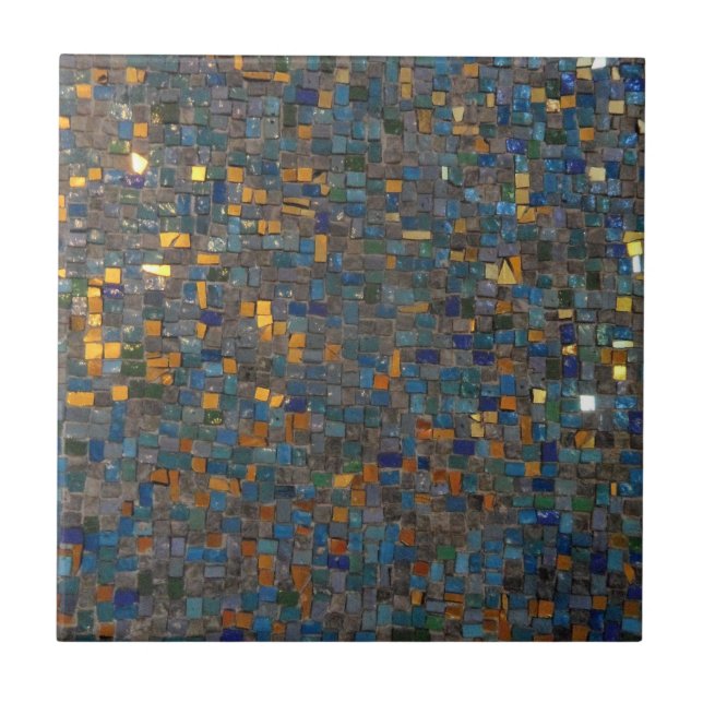 Azulejo Piedras de mosaico en azul y oro (Frente)