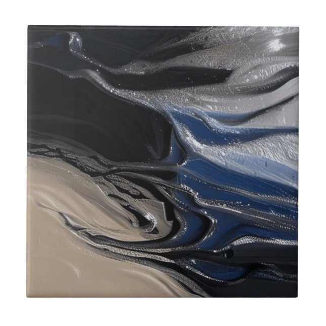 Azulejo Piedras de relieve azul beige Tile cerámico (Frente)