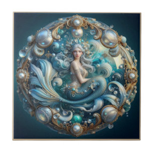 Azulejo Piedras Preciosas Falsas Sirena Efecto 3D Art No