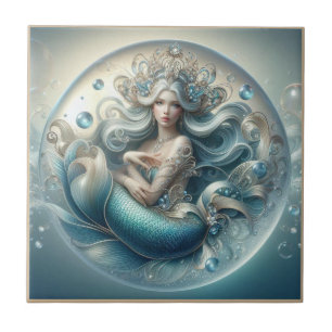 Azulejo Piedras Preciosas Falsas Sirena Efecto 3D Art No