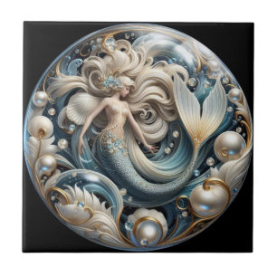 Azulejo Piedras Preciosas Falsas Sirena Efecto 3D Art No