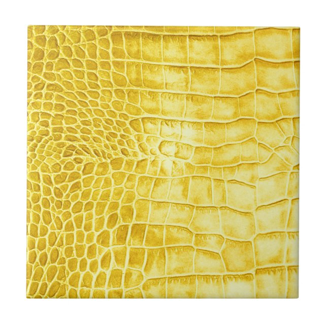 Azulejo Piel de cocodrilo cuero amarillo (Frente)