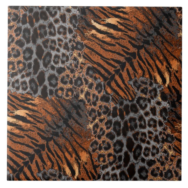 Azulejo Piel de tigre leopardo de moda (Frente)