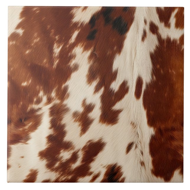 Azulejo Piel de vaca negro crema marrón occidental (Frente)