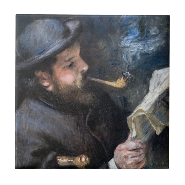 Azulejo Pierre-Auguste Renoir - Claude Monet Reading (Frente)