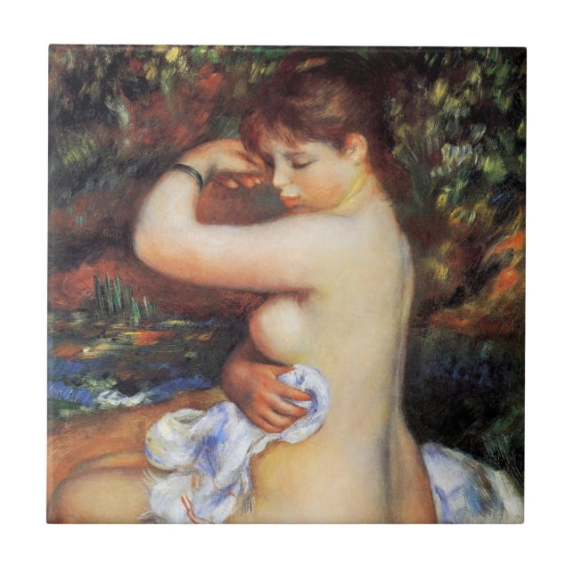 Azulejo Pierre Auguste Renoir - Después del baño (Frente)