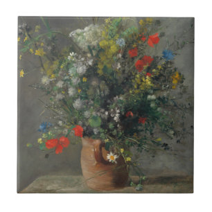 Azulejo Pierre-Auguste Renoir - Flores en un jarrón 1866