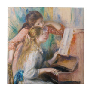 Azulejo Pierre Auguste Renoir - Jóvenes Chicas en el piano