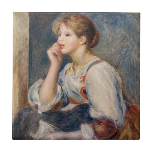 Azulejo Pierre-Auguste Renoir - Mujer con carta (Frente)