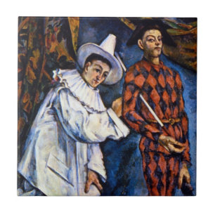 Azulejo Pierrot y Arlequín, Mardi Gras de Paul Cézanne