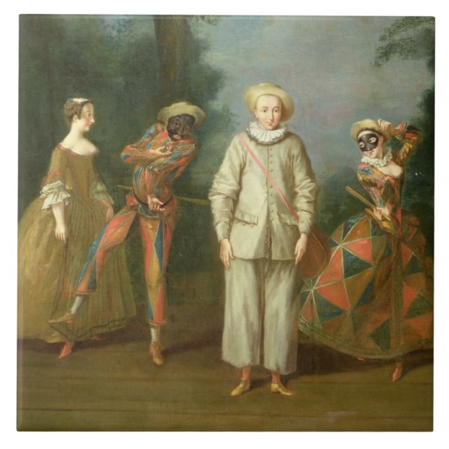Azulejo Pierrot y Harlequin (Frente)