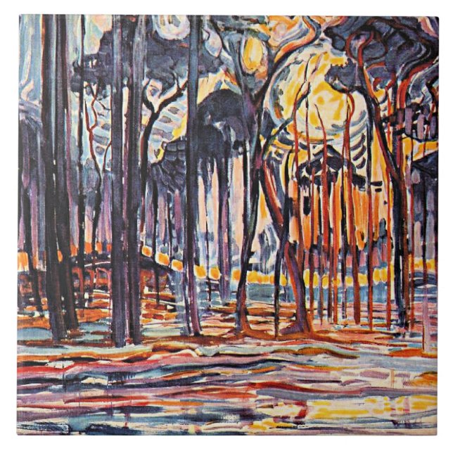Azulejo Piet Mondrian, Bosques cerca de Oele, (Frente)