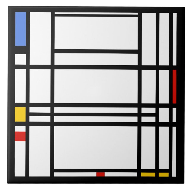 Azulejo Piet Mondrian, Composición 10 (Frente)