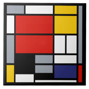 Azulejo Piet Mondrian, Composición con gran plano rojo
