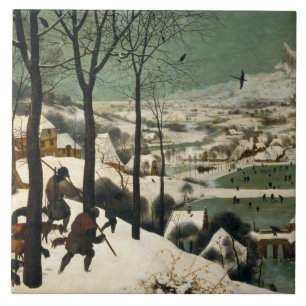 Azulejo Pieter Bruegel el anciano - Cazadores en la nieve