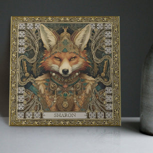 Azulejo Pieza de altar de arte tribal personalizada 'Zorro