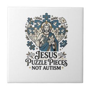 Azulejo Piezas del rompecabezas de Jesús No Autismo Piezas