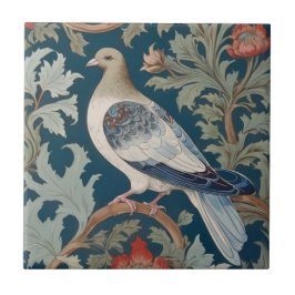 Azulejo Pigeon Bird William Morris con el estilo de la izq