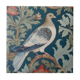 Azulejo Pigeon Bird William Morris estilo Derecha