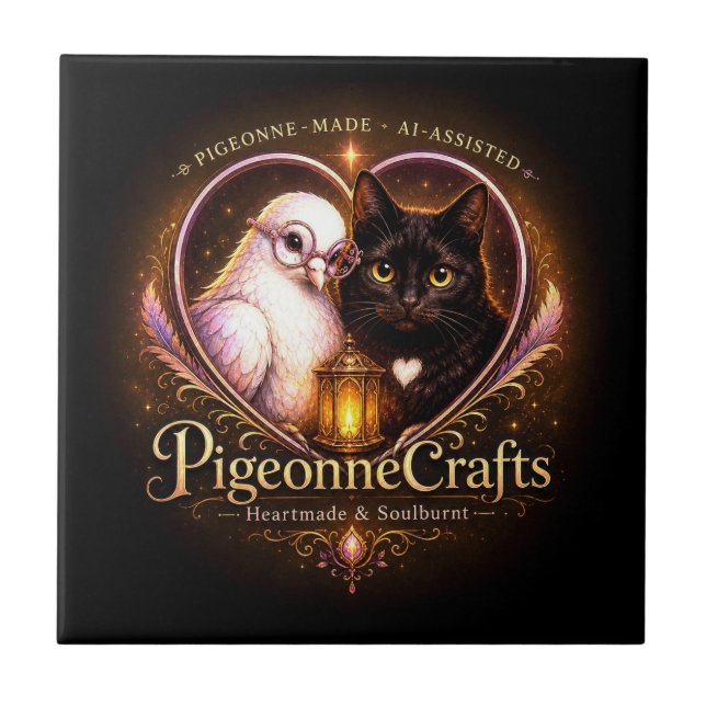 Azulejo PigeonneCrafts Hecho con el Corazón  (Frente)