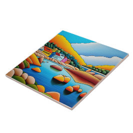 Azulejo Pila cerámica de paisaje