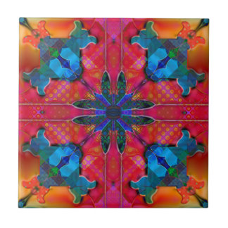 Azulejo Pila de fantasía hippie retro geométrica
