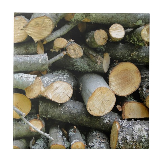 Azulejo Pila de leña de corte apilada (Frente)