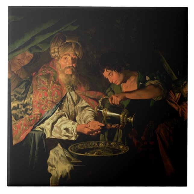 Azulejo Pilate que se lava las manos (aceite en lona) (Frente)