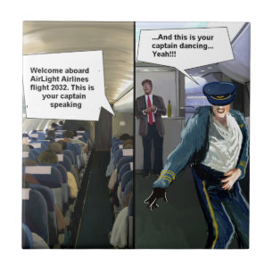 Azulejo Piloto Hipster Divertido
