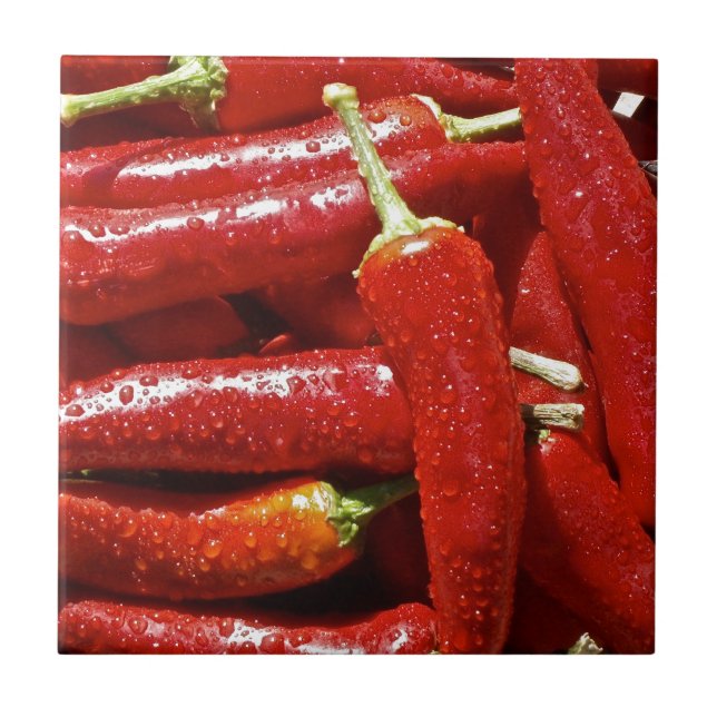 Azulejo Pimientas de chiles candentes (Frente)