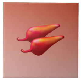 Azulejo Pimiento de chile rojo grande