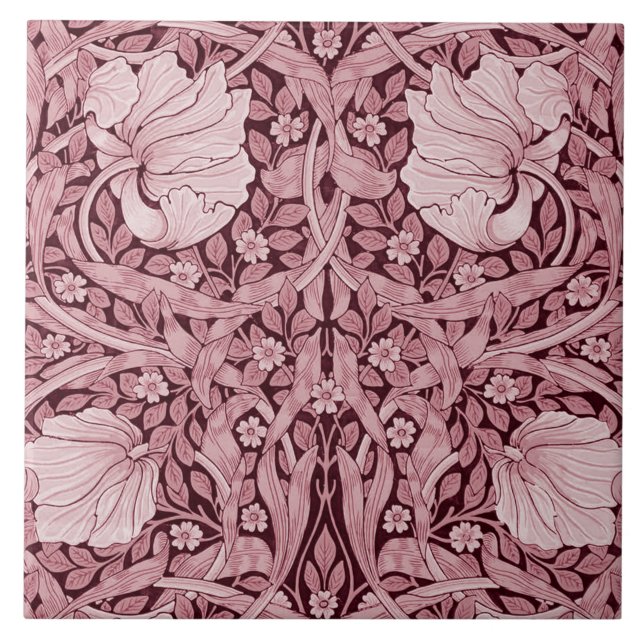 Azulejo Pimpernel Maroon, William Morris (Frente)