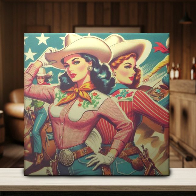 Azulejo Pin-ups Retro Cowgirls (Subido por el creador)