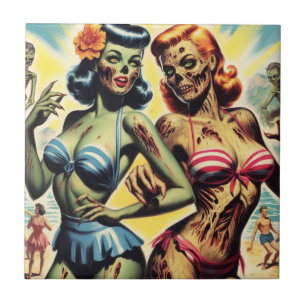 Azulejo Pin-ups Retro Zombie