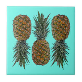 Azulejo Piña Retro Vega y Vegetariana Fruta Vintage