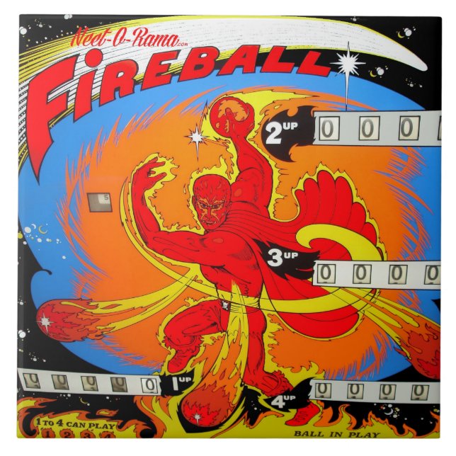 Azulejo Pinball de la bola de fuego (Frente)