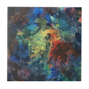 Azulejo Pinceladas en capas-Arte abstracto pintado a mano